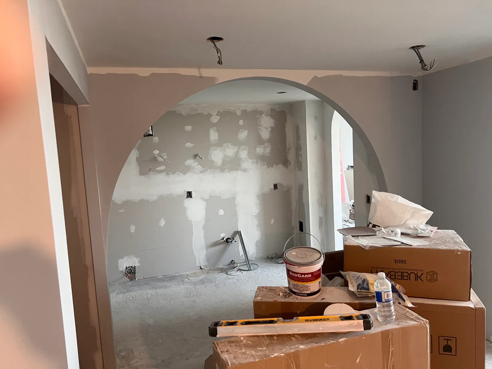 3000 Bathurst interior renovation showing a finished curved opening before final installation