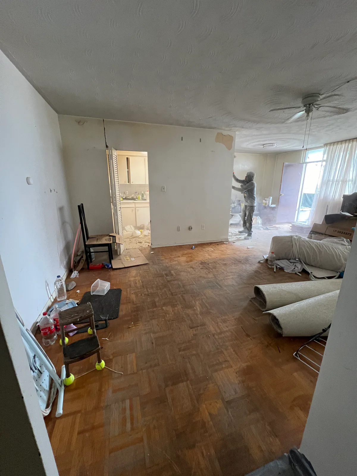 Living area during preparation and demolition at Kingsbridge, Bathurst
